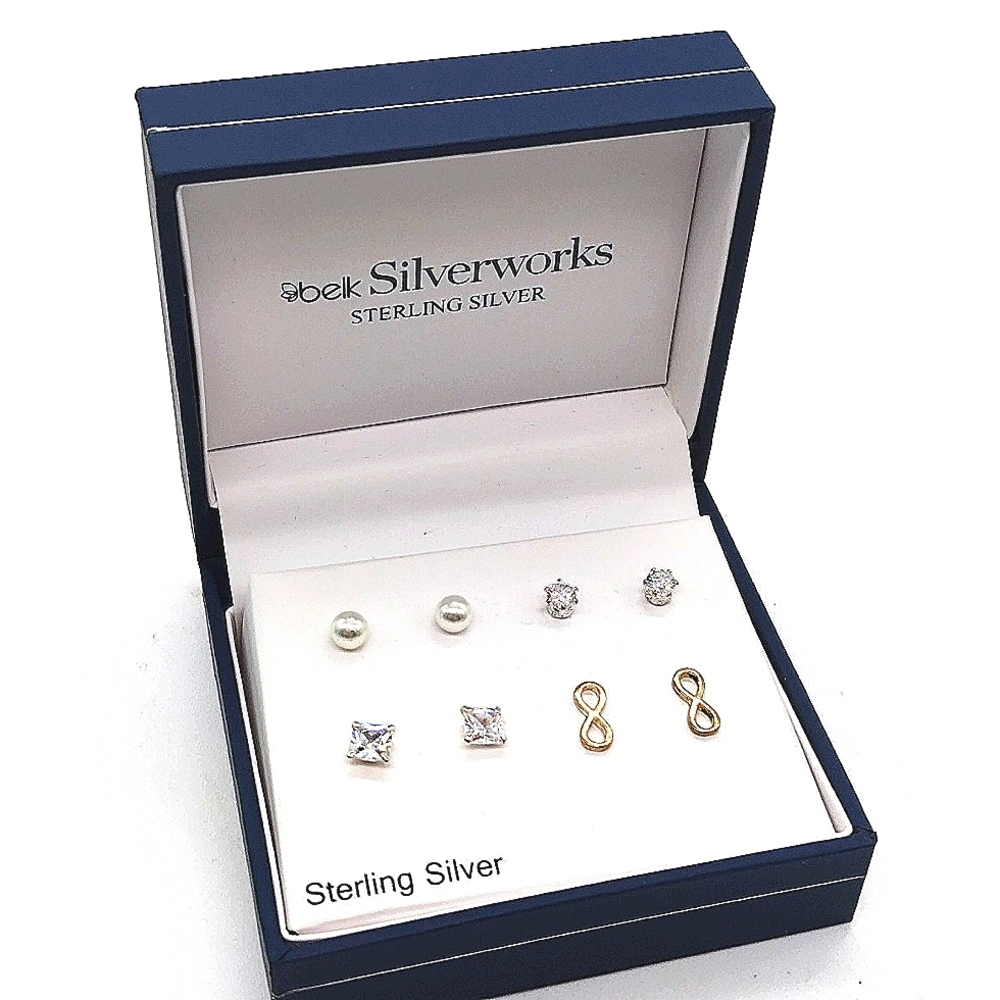 Sterling Silver .925 Boxed Earrings set by Belk